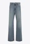 Miu Miu Wide-leg Overwashed-effect Jeans In Blue