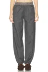 Miu Miu Women Tec Silk Pants In Gray