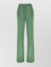 Miu Miu Wide Leg Viscose Blend Trousers In Green