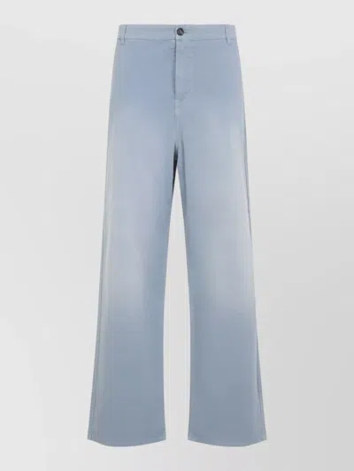Miu Miu Wide Leg Workwear Style Tailored Trousers In Blue