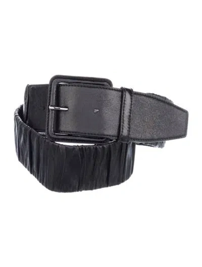Pre-owned Miu Miu Wide Patent Leather Waist Belt In Black