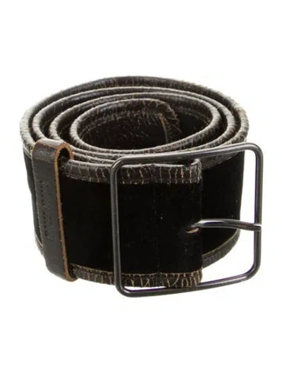 Pre-owned Miu Miu Wide Velvet Belt In Black
