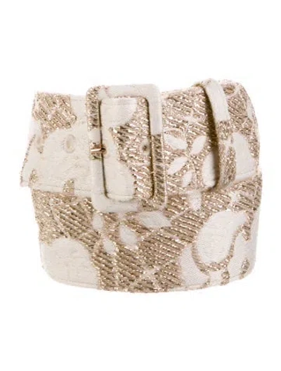 Pre-owned Miu Miu Wide Waist Belt In Neutral