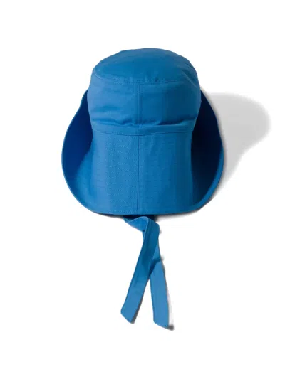 Miu Miu Wide-brimmed Poplin Bucket Hat In Blue