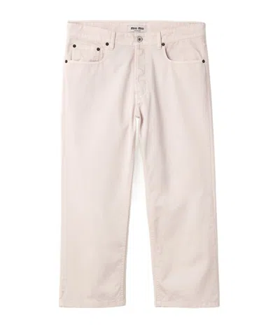 Miu Miu Wide-leg Jeans In Pink
