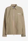 Miu Miu Windbreaker Zip-up Jacket In Brown