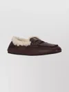 Miu Miu Winter Aviator Nappa Leather Loafers In Brown