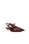 Miu Miu 35 Brogue Slingback Pumps In Brushed Leather