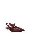 Miu Miu 35 Brogue Slingback Pumps In Brushed Leather