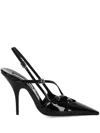 Miu Miu Patent Leather Slingbacks With Buckles In Multi