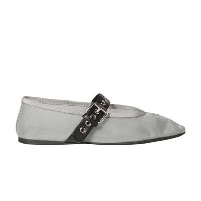 Pre-owned Miu Miu Wmns Ballerinas 'aluminum' | Grey | Women's Size 39 In Gray