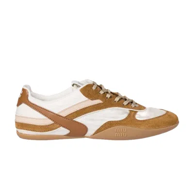Pre-owned Miu Miu Wmns Gymnasium Technical Sneaker 'talco Cannella' | Tan | Women's Size 37 In Brown