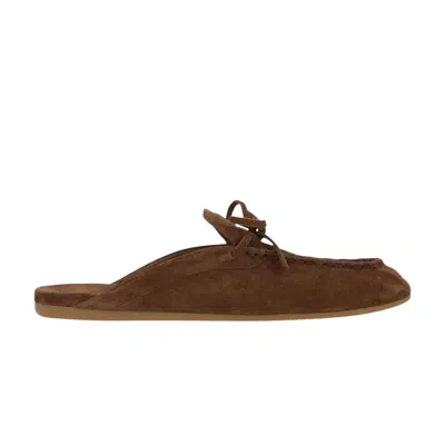 Pre-owned Miu Miu Wmns Open Heel Suede Loafer 'cacao' | Brown | Women's Size 39