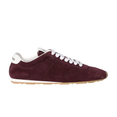 Pre-owned Miu Miu Wmns Plume Suede Sneaker 'burgundy' | Red | Women's Size 37