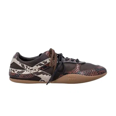 Pre-owned Miu Miu Wmns Python Print Sneaker 'moro Tabacco' | Brown | Women's Size 37