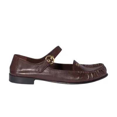Pre-owned Miu Miu Wmns Strap Loafer 'dark Brown' | Women's Size 38
