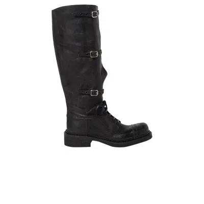 Pre-owned Miu Miu Wmns Strapped Calf Boot 'black' | Women's Size 37.5