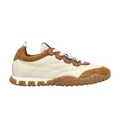 Pre-owned Miu Miu Wmns Tyre Technical Sneaker 'avorio Caramel' | Tan | Women's Size 38 In Brown