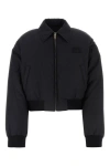 Miu Miu Technical Fabric Down Jacket In Black