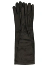 Miu Miu Long Length Nappa Leather Gloves In Black