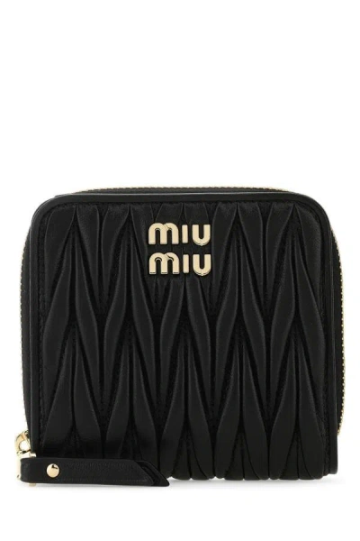 Miu Miu Woman Black Nappa Leather Wallet
