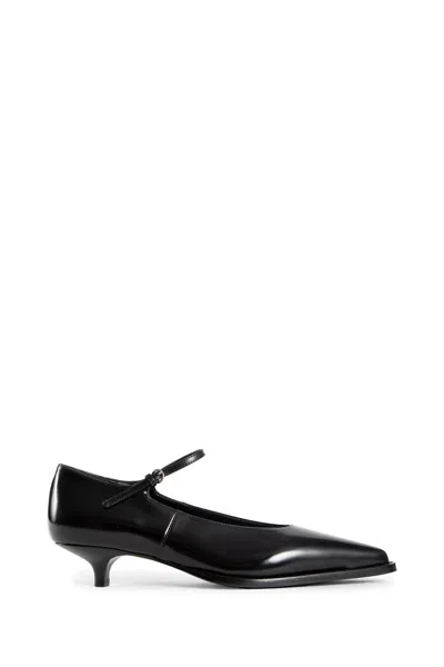 Miu Miu 35 Mary-jane Pumps In Brushed Leather In Black