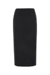 Miu Miu Black Stretch Silk Skirt In Black
