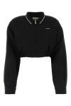 Miu Miu Grain De Poudre Blouson Jacket In Black
