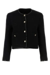 Miu Miu Tweed Jacket With Sequined Trims In Black