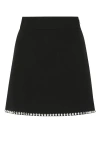 Miu Miu Woman Black Viscose Mini Skirt In Black