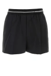 Miu Miu Black Wool Shorts In Black