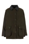 Miu Miu Waxed Oversized Canvas Cotton Jacket In Brown