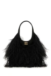 Miu Miu Satin Tote In Black