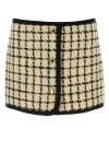 Miu Miu Embroidered Wool Blend Mini Skirt In Multicolor
