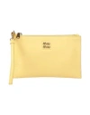 Miu Miu Woman Handbag Light Yellow Size - Leather