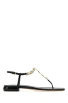 Miu Miu Vernice Crystal Chain Thong Sandals In Multicolor