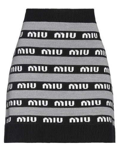 Miu Miu Woman Mini Skirt Light Grey Size 2 Virgin Wool In Grey
