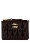 Miu Miu Quilted Leather Wallet Gold-tone Hardware In Black