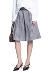 Miu Miu Pleated Check Midi Skirt