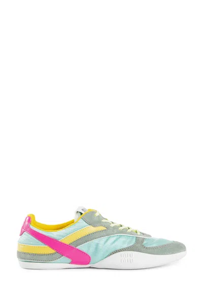 Miu Miu Gymnasium Tech-nylon And Suede Sneakers In Multi