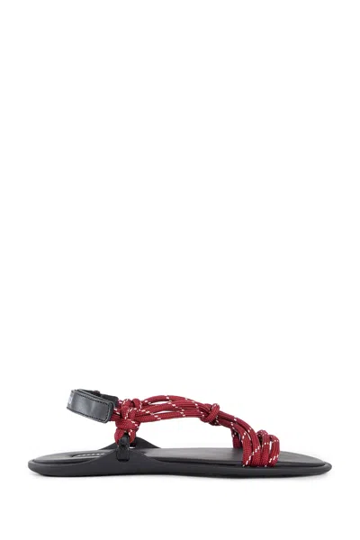Miu Miu Cord-strap Leather Sandals In Red