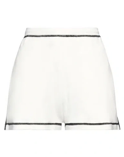 Miu Miu Woman Shorts & Bermuda Shorts Ivory Size 2 Cotton In White