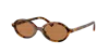 Miu Miu Tortoiseshell-effect Oval-frame Sunglasses In Brown