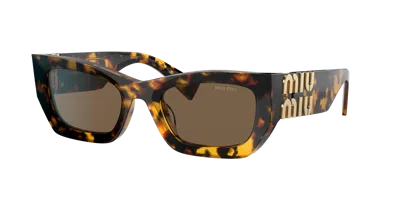 Miu Miu Woman Sunglass Mu 09ws In Dark Brown