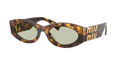 Miu Miu Cat-eye Sunglasses With Tortoiseshell Frame And Gold Accents In Multi