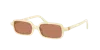 Miu Miu Rectangular Sunglasses In Gold