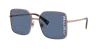 Miu Miu Womens Pink Mu51ys Square-frame Metal Sunglasses In Dark Blue