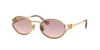 Miu Miu Womens Gold Mu 52ys Round-frame Tinted-lens Metal Sunglasses In Brown Gradient Violet