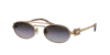 Miu Miu Womens Gold Mu 54zs Oval-frame Metal Sunglasses In Grey Gradient