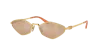 Miu Miu Womens Gold Mu 56zs Irregular-shape Metal Sunglasses